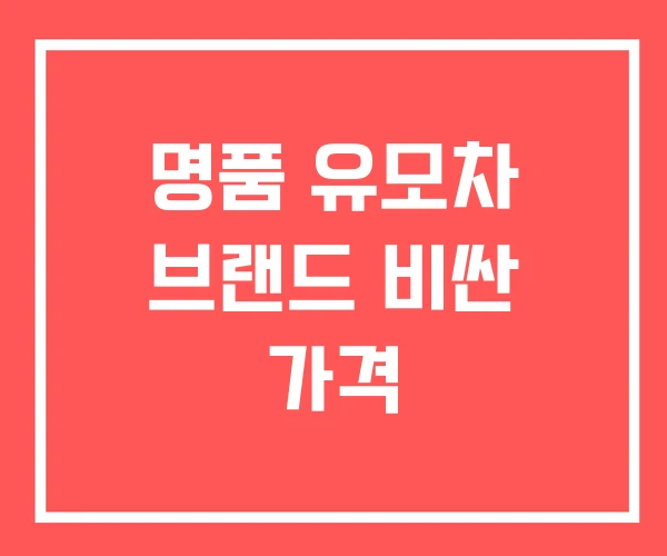 명품 유모차 브랜드 비싼 가격