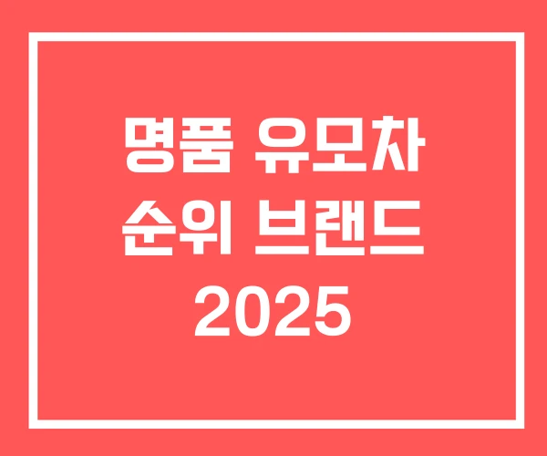 명품 유모차 순위 브랜드 2025