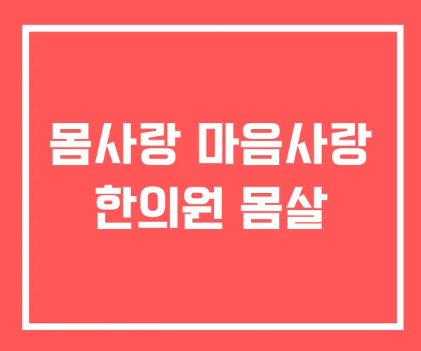 몸사랑 마음사랑 한의원 몸살