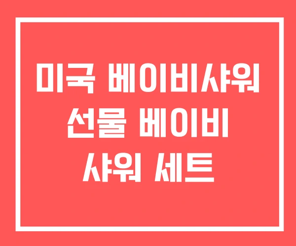 미국 베이비샤워 선물 베이비 샤워 세트