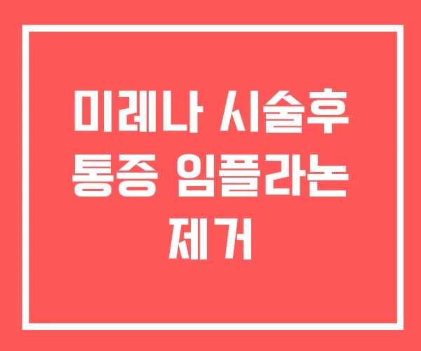 미레나 시술후 통증 임플라논 제거