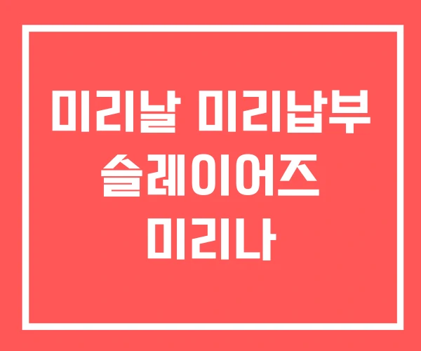 미리날 미리납부 슬레이어즈 미리나