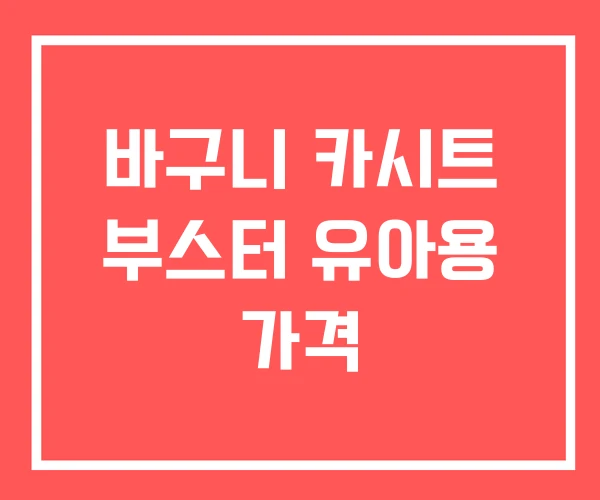 바구니 카시트 부스터 유아용 가격