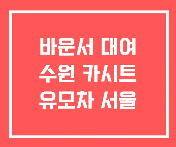 바운서 대여 수원 카시트 유모차 서울