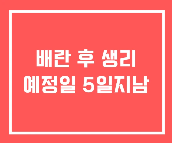 배란 후 생리 예정일 5일지남