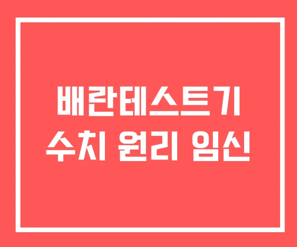 배란테스트기 수치 원리 임신
