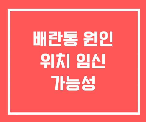 배란통 원인 위치 임신 가능성