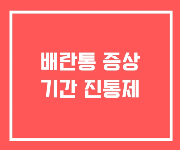 배란통 증상 기간 진통제