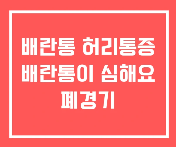 배란통 허리통증 배란통이 심해요 폐경기