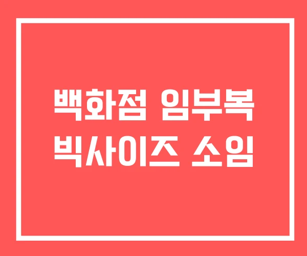 백화점 임부복 빅사이즈 소임