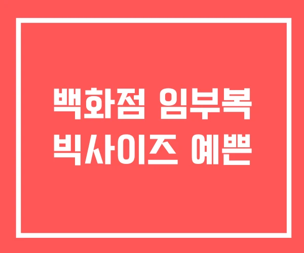 백화점 임부복 빅사이즈 예쁜