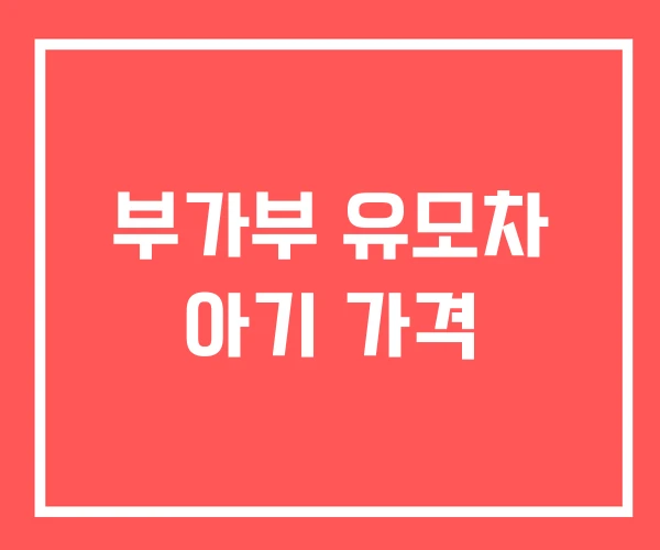 부가부 유모차 아기 가격