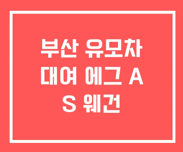 부산 유모차 대여 에그 A S 웨건