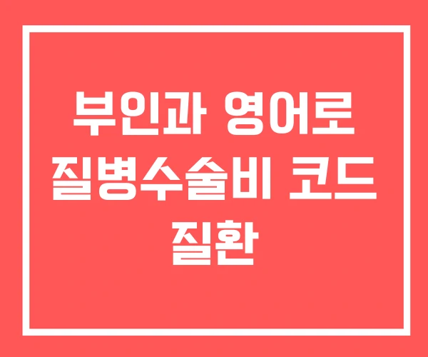 부인과 영어로 질병수술비 코드 질환