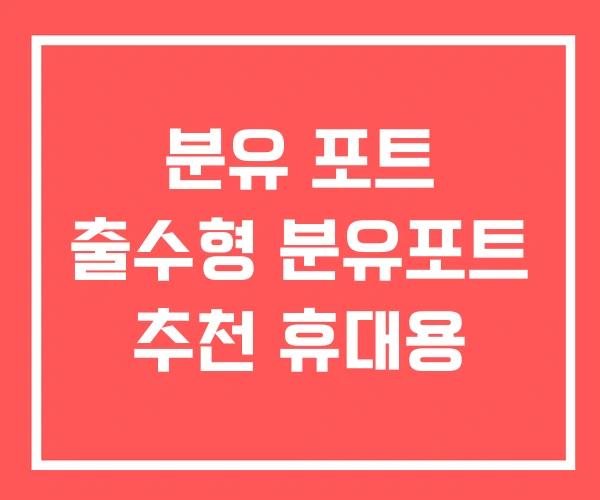 분유 포트 출수형 분유포트 추천 휴대용