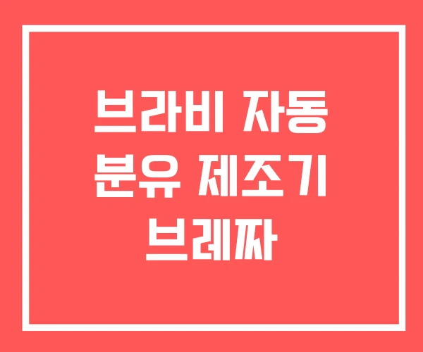 브라비 자동 분유 제조기 브레짜