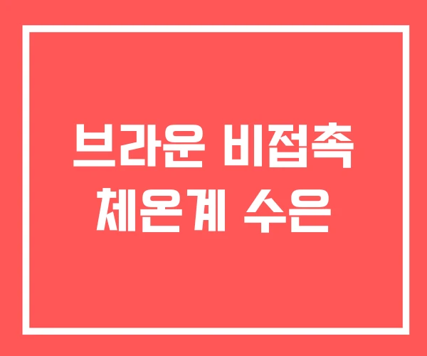 브라운 비접촉 체온계 수은