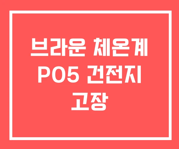 브라운 체온계 PO5 건전지 고장