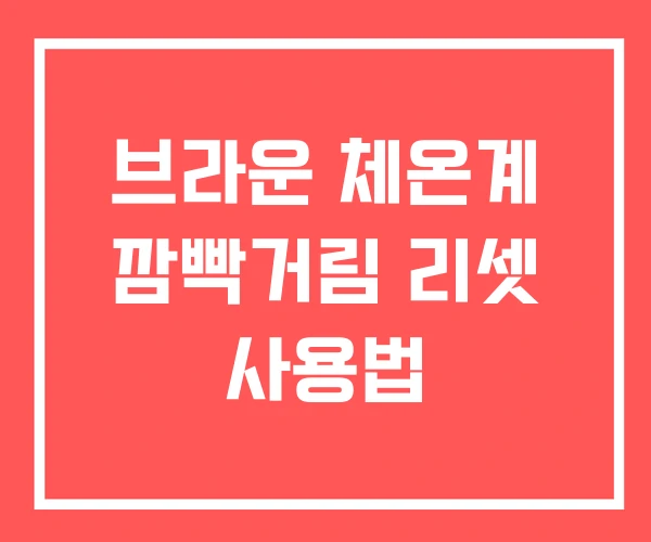 브라운 체온계 깜빡거림 리셋 사용법