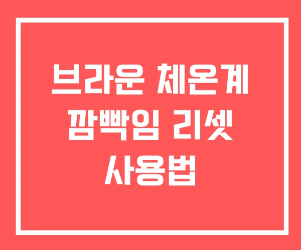 브라운 체온계 깜빡임 리셋 사용법