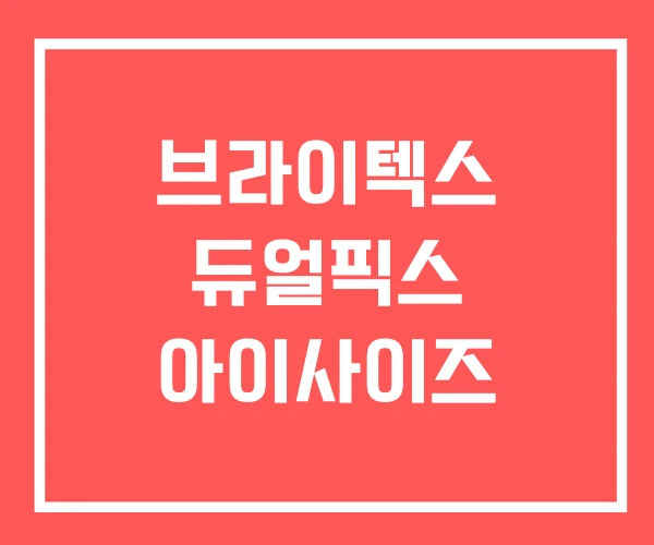 브라이텍스 듀얼픽스 아이사이즈