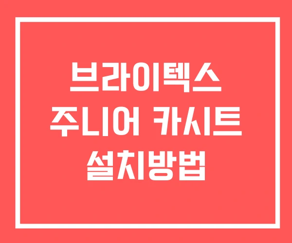 브라이텍스 주니어 카시트 설치방법