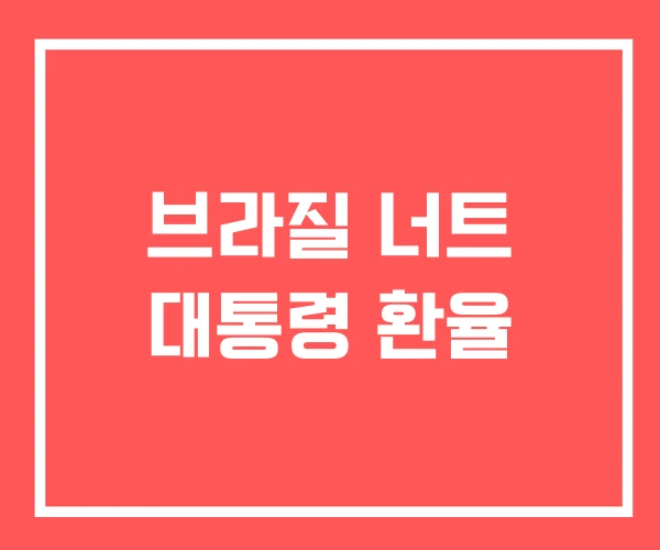 브라질 너트 대통령 환율