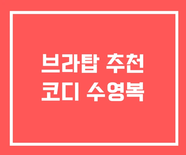 브라탑 추천 코디 수영복