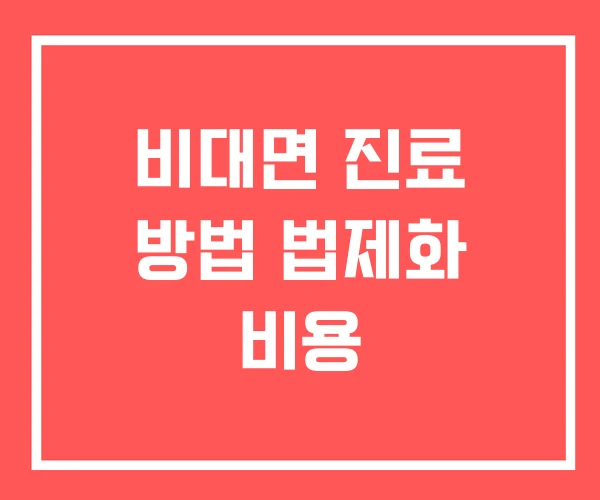 비대면 진료 방법 법제화 비용