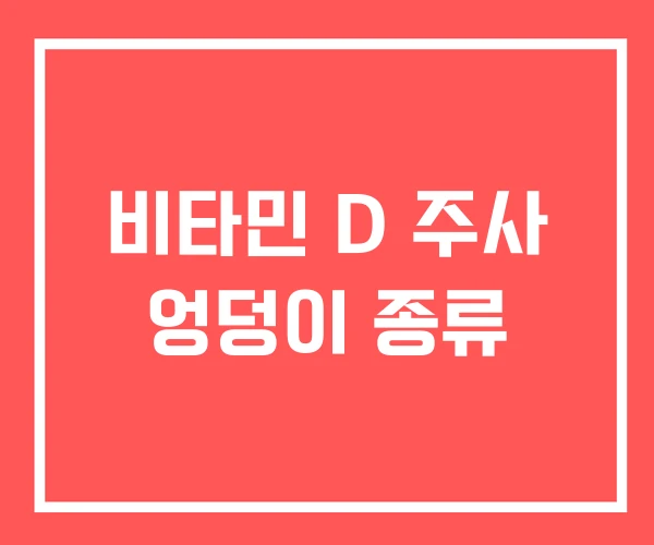 비타민 D 주사 엉덩이 종류