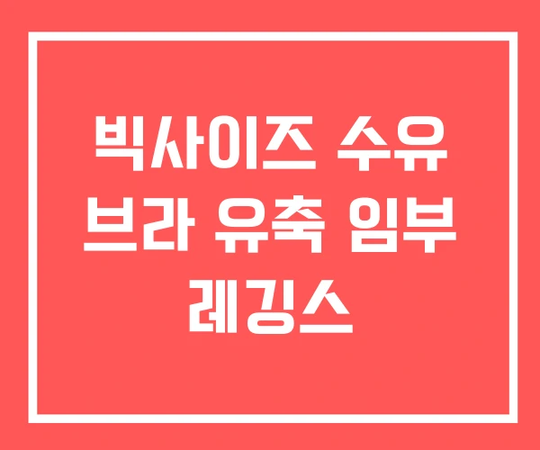 빅사이즈 수유 브라 유축 임부 레깅스