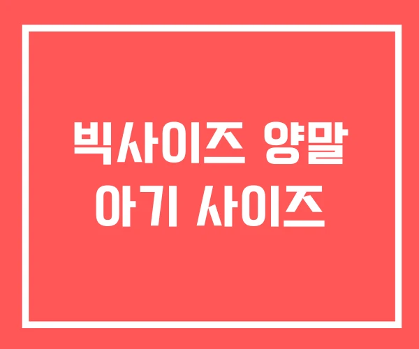 빅사이즈 양말 아기 사이즈