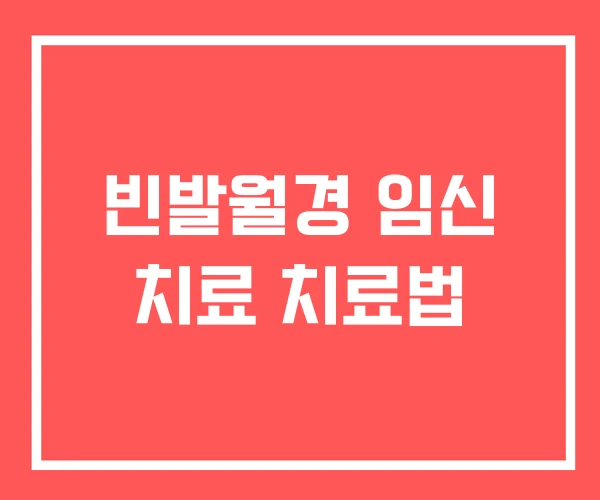 빈발월경 임신 치료 치료법