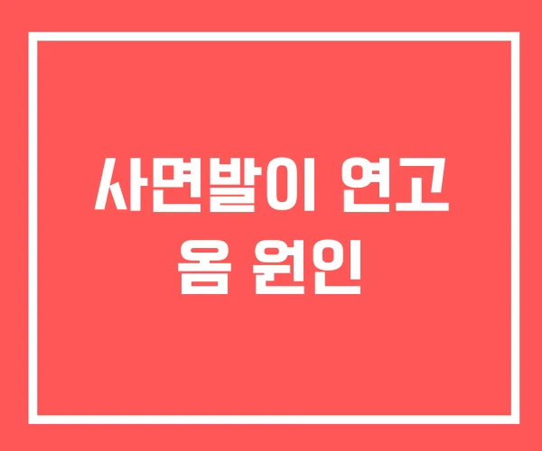 사면발이 연고 옴 원인
