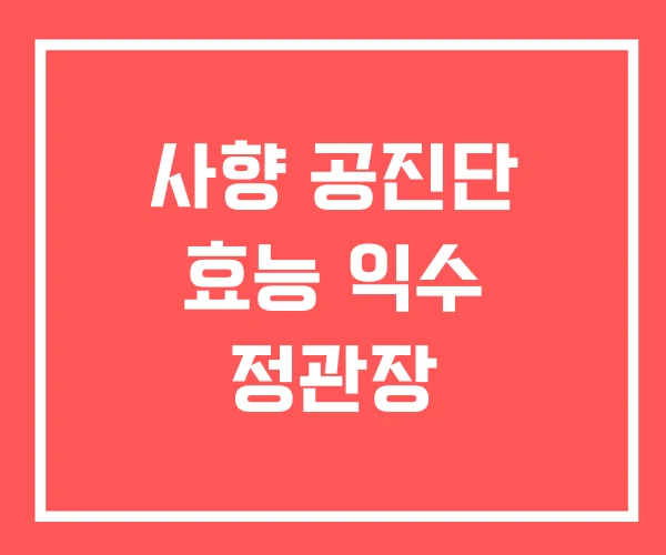 사향 공진단 효능 익수 정관장