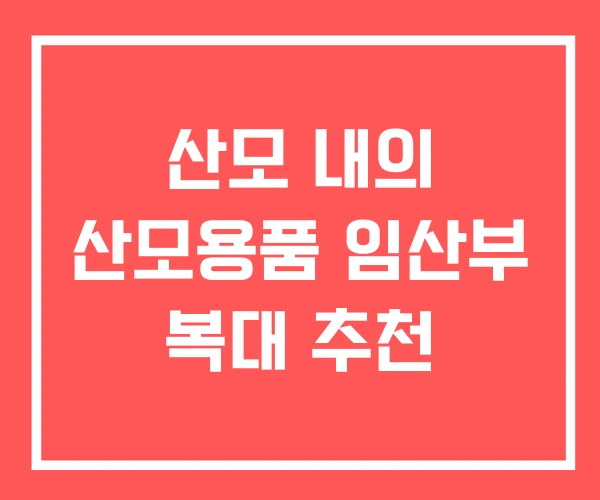 산모 내의 산모용품 임산부 복대 추천