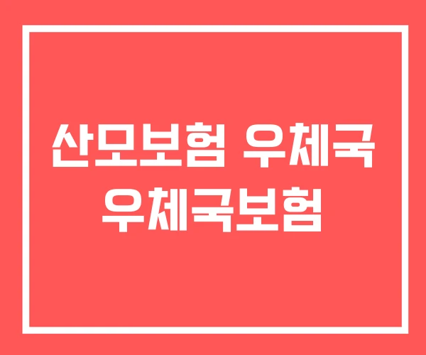 산모보험 우체국 우체국보험