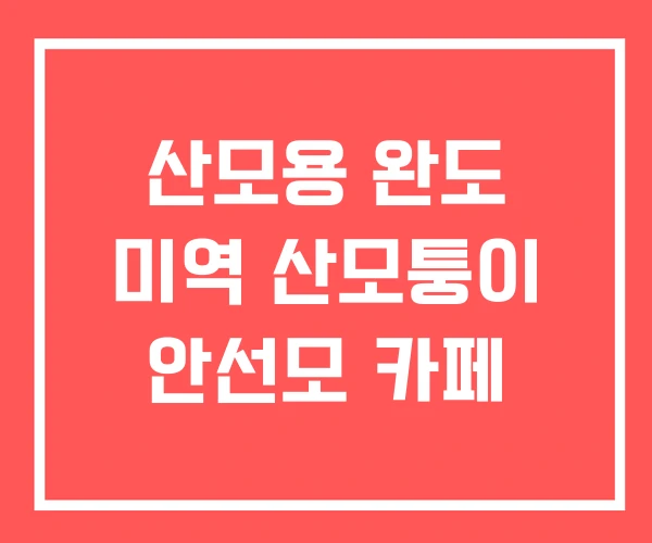 산모용 완도 미역 산모퉁이 안선모 카페