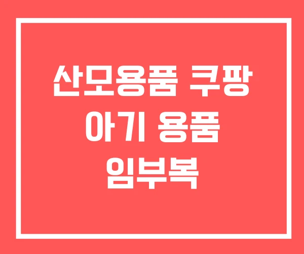 산모용품 쿠팡 아기 용품 임부복