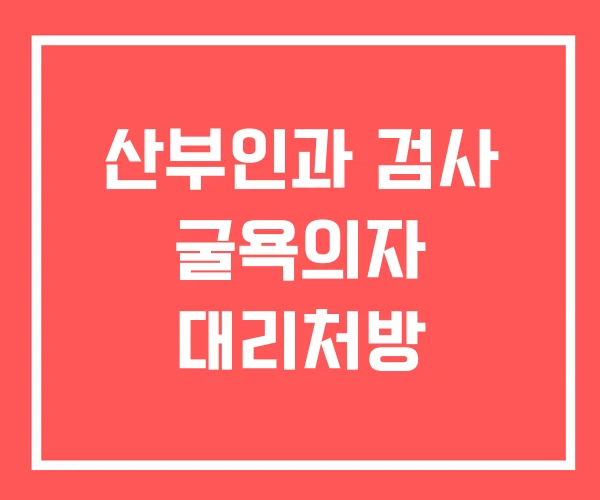산부인과 검사 굴욕의자 대리처방