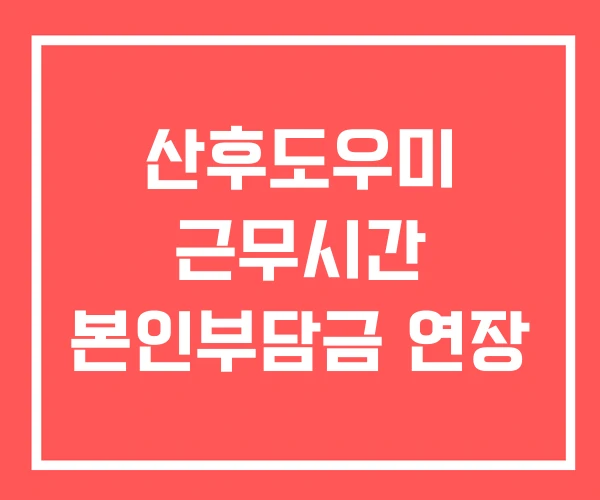 산후도우미 근무시간 본인부담금 연장