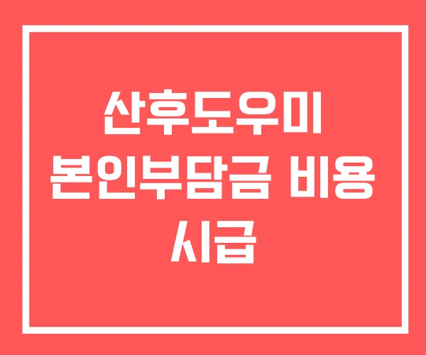 산후도우미 본인부담금 비용 시급