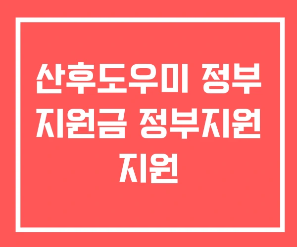 산후도우미 정부 지원금 정부지원 지원