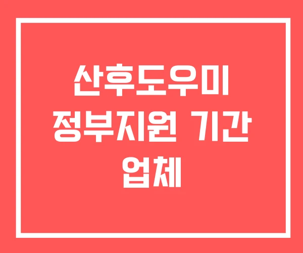 산후도우미 정부지원 기간 업체