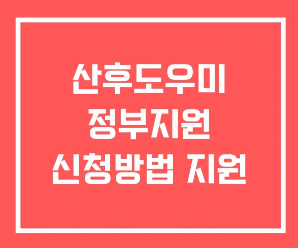 산후도우미 정부지원 신청방법 지원