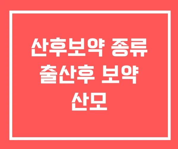 산후보약 종류 출산후 보약 산모