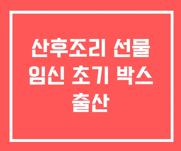 산후조리 선물 임신 초기 박스 출산