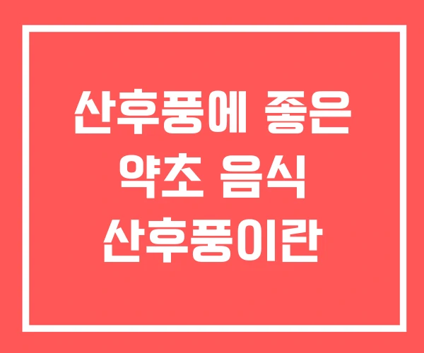 산후풍에 좋은 약초 음식 산후풍이란