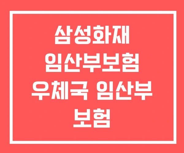 삼성화재 임산부보험 우체국 임산부 보험