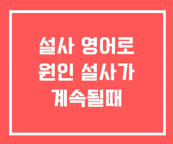 설사 영어로 원인 설사가 계속될때